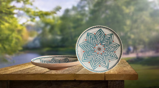 Farfurie Ceramica de Horezu – Model "Stea Traditionala" 20–22 cm