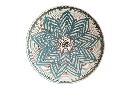 Farfurie Ceramica de Horezu – Model "Stea Traditionala" 20–22 cm