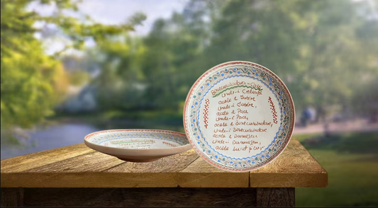 Farfurie, Ceramica de Horezu, Binecuvantarea Casei, pictata manual 20-22 cm